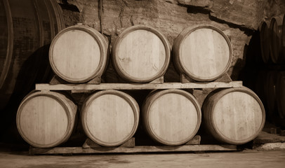 Vintage  photo  of  winery cellar