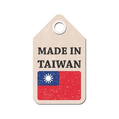 Hang tag made in Taiwan with flag. Vector illustration