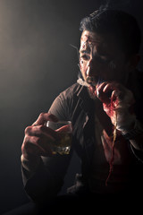 bloody gangster in action