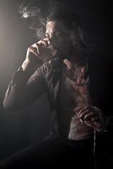 bloody gangster in action