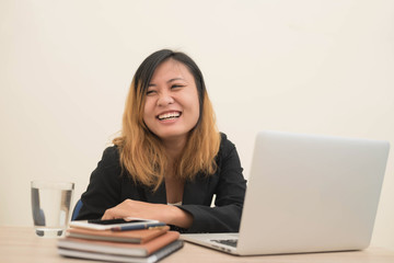 business woman happy at Work