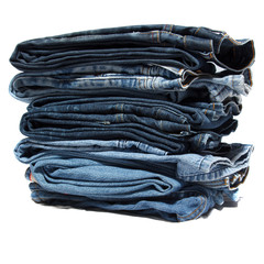 Folded jean clothes