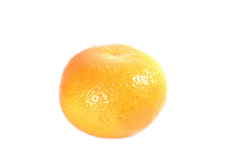 Close-up of one ripe orange isolated on white background