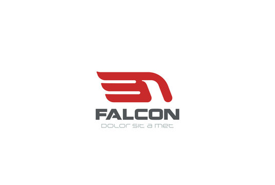 Falcon Logo abstract design vector. Eagle Hawk bird Flying icon