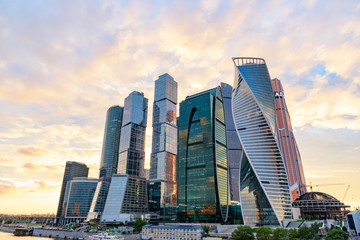 Moscow skyline at sunset
