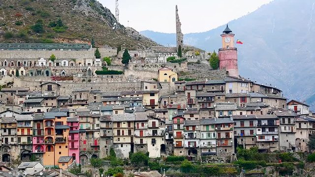 Medieval Village Of Tende Timelapse