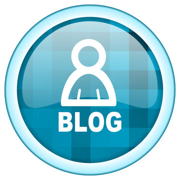 Blue circle vector blor icon. Round internet  glossy button. Webdesign graphic element. 