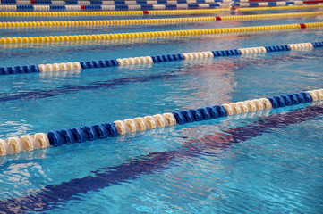 Dividers of paths in the big swimming pool