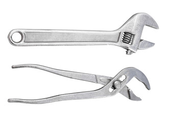 Set of wrenches isolated on the white background