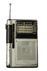 Portable radio set isolated on white background