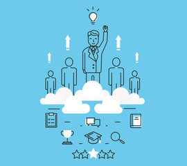 Modern vector illustration concept of business people teamwork, human resources and career opportunities
