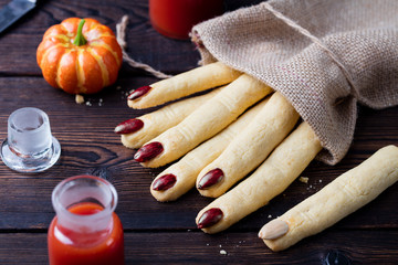 Cookies Witch's fingers for Halloween celebration