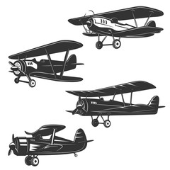 Set of the retro style planes isolated on white background. Desi © Kotliar Ivan