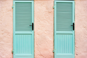 Doors of a cabine beach or beach hut