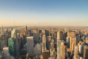 Fototapeta na wymiar New York City skyline from the Empire State Building at sunset
