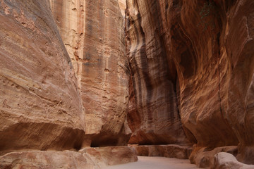 The Siq of Petra in Jordan