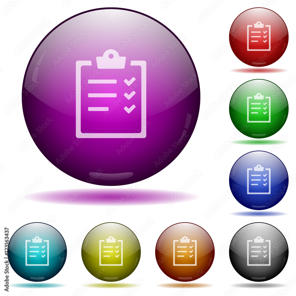 Poster task list glass sphere buttons