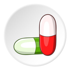 Medicinal capsules icon. Cartoon illustration of medicinal capsules vector icon for web