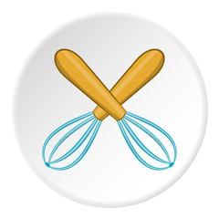 Whisks icon. Cartoon illustration of whisks vector icon for web