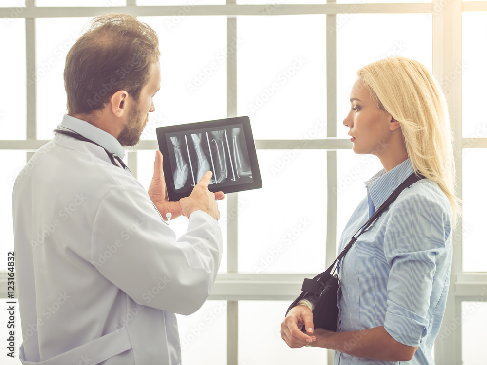 Wall mural doctor and patient