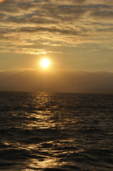 Fototapeta na wymiar Coucher de soleil sur le lac Léman