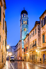 Fototapeta premium Dubrovnik, Croatia - Stradum, night view