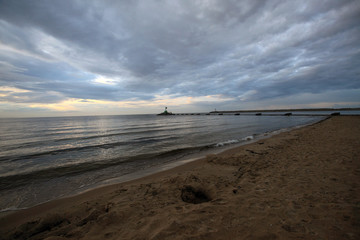 cloudy beach on Baltic sea