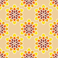 Vector seamless pattern with flowers