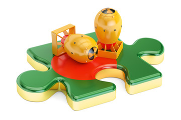 Bangladesh atomic weapon concept, 3D rendering