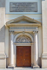 Fototapeta premium Entrance to German Church on Gendarmenmarkt, Berlin.