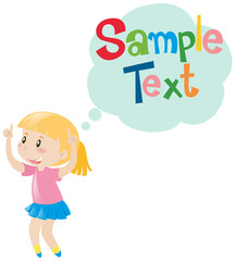 Frame template with happy girl