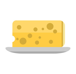 Cheese slices isolated vector