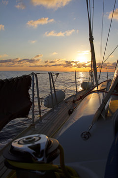 Sunrise on a sailboat