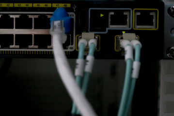 network hubs with connected cables