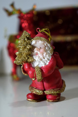 christmas Santa Claus and reindeer figure  