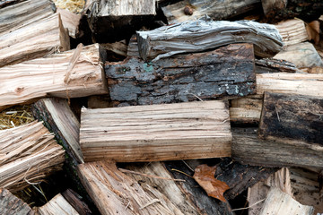 Wood for stove in store like halloween decoration