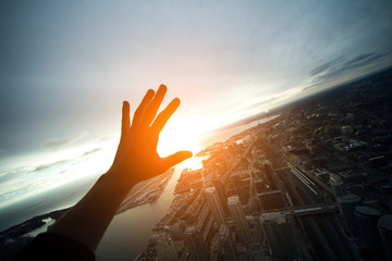 amazing view from high canadian national tower;