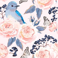 Seamless vintage roses