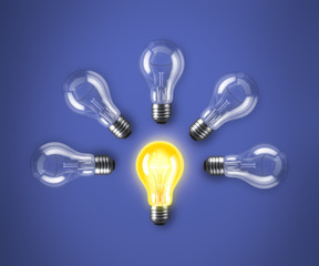 Lamp bulbs. 3D illustration