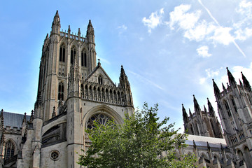 WASHINGTON, USA - JULY 7, 2011: The impressive architecture of Washington National Cathedral, DС