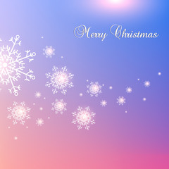 Naklejka na ściany i meble Shiny Xmas snowflakes for Merry Christmas celebration on color background with light dots, stars. Vector eps illustration