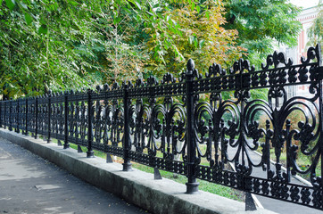 Metal fence - close-up