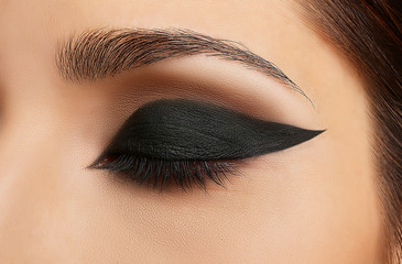 Beautiful eye makeup, closeup