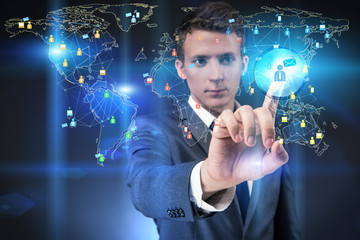 Social networks and online interactions concept