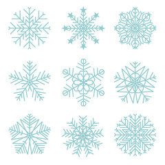 Set of vector snowflakes