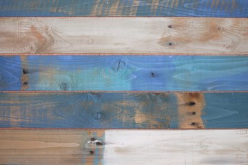 blue wooden painted background scrap recycled painted  with copy space blue