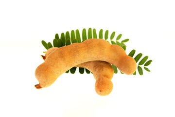 isolated tamarind on white background
