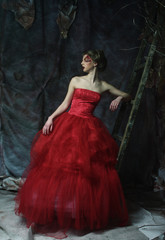 Fashion portrait of romantic beautiful girl 