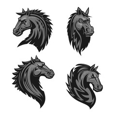 Horse head heraldic emblem