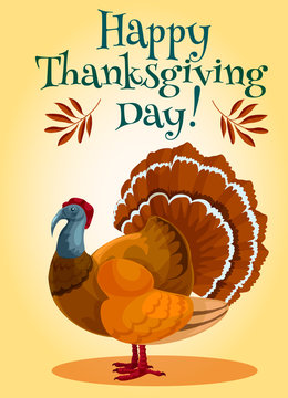 Thanksgiving Day turkey greeting card design